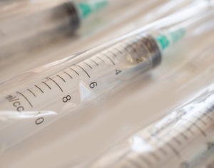 Medical Industry Plastic syringes in bag